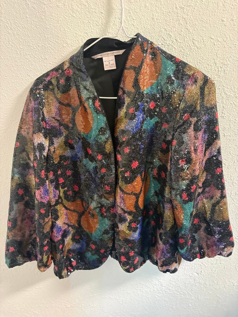 Diane von Furstenberg Multicolor Sequin Jacket – Size 8